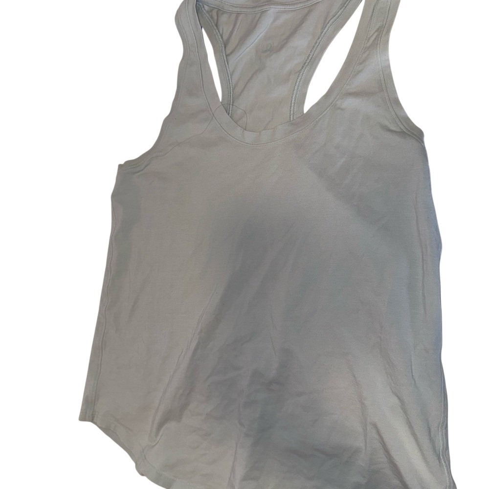 Lululemon Cool Racerback Tank Top Light Grey Blue Yoga Gym Athletic Women